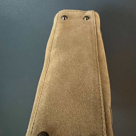 YSL Yves Saint Laurent Authentic Rare Suede Shoulder Bag Tan Unique - Picture 10 of 17